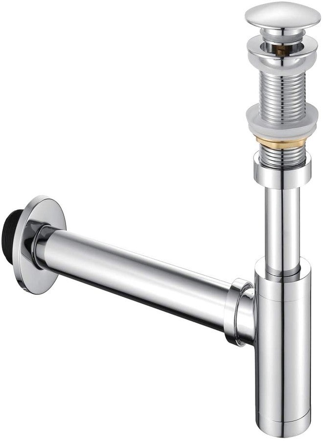 PEFKO 304SS Bottle Trap with 4 Inch Pop Up Coupling, Silver, Medium, 1 Pack - Image 1
